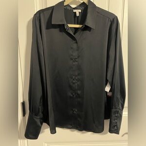 Joie Limited Edition NEW! Ladies Satin Blouse Size XL Black MSRP $98 #9015